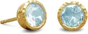 [JewelryWeb] Gold Plated 925 Sterling Silver Blue Topaz 12mm Stud Earrings-Stud Earring for Women