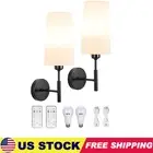 2 Pack Wall Sconce with Remote Battery Operated Wall LIght/Lamp Bulb Included