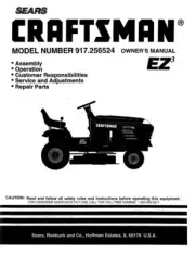 Owner’s Manual Sears Craftsman 15.5 HP Lawn Tractor 42” Mower- Model 917.256524