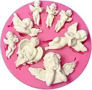 8 Fairy Sizes Shapes Angel Baby 3D Boy Wing Silicone Mold Tools for Make Chocolates Hard Candies Desserts Ice Candles Soap Baking Cake Decor