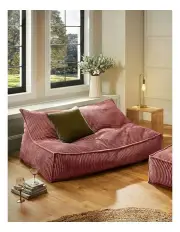 [Cadence & Co.] Wilde Ribbed Luxe Fleece Double Sofa Bean Bag Lounge Cover in Blush