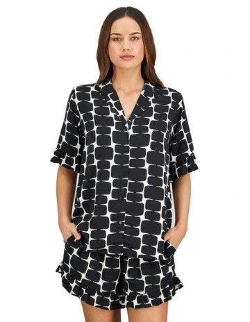 [me. by bendon] Audacious Dreams Short Pyjama Set in Black/White