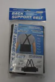 Cordova Adjustable Back Support Belt With Attached Suspenders Medium Black