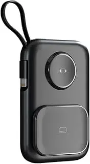 ZHAM 3in1 Mini Power Bank, 5000mAh Dual Wireless Charging iWatch and AirPods Earphone, Built-in Charging Cable and USB C Fast Charging Portable Charger for iPhone, iWatch, AirPods, Samsung Galaxy