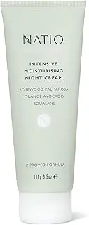 Natio Australia Intensive Moisturising Night Cream 100g - Deeply Hydrating Night Moisturiser for the Face, Suitable for All Skin Types - Avocado Oil & Squalane - Made in Australia