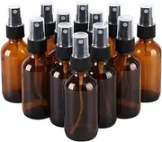 ZBCCEOB 12 Pack Amber Glass Spray Bottles, 2oz/60ml Empty Glass Spray Bottles with Fine Mist, Small Leak Proof Travel Dispenser Bottles for Essential Oils, Bath, Beauty, Hair & Cleaning