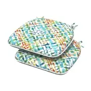 Indoor/Outdoor Chair Cushions 16x17 Inch, Patio 2 Count Acapa Opal Geometric
