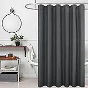 KOUFALL Dark Grey Shower Curtains for Bathroom Set with Hooks,Waterproof Linen Cloth Fabric Shower Curtain,Charcoal Grey,72x72 Inch