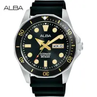 在飛比找PChome24h購物優惠-ALBA 雅柏 潛水風格200米防水機械錶/黑/43mm (
