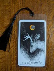 SON KNIGHT OF PENTACLES Bookmark Tarot Card Wild Art Deck X-mas Gift Oracle BUCK