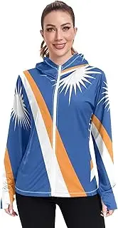 [RPLIFE] Marshall Islands Flag Womens Uv Protection Clothing, Upf 50+ Hiking Shirt Women, S-XXL