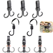 8 Pack Baby Stroller Hooks with Dual Hook Handle Attachment Travel Stroller C...
