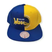 Mitchell & Ness Golden State Warriors Split Crown Adjustable Snapback Hat Cap