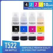 10x Generic Ink Bottle for Epson T522 EcoTank ET1110 ET1810 ET2810 ET2811 ET2820