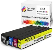 4 Pack (1BK,1C,1M,1Y) Compatible Ink for HP 975X for HP PageWide Managed P55250 P55250dw P57750 P57750dw PageWide Pro 452 452dw 477 477dw 552 552dw 577 577dw 577z