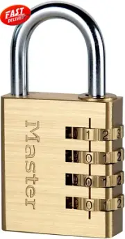 40MM Combination Padlock - Solid Aluminum Body, 4-Digit, Brass Finish