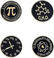 [SAIBHANG] Math Chemical Science Brooches Pin Sign Lab Pin Brooch Round Clock Brooch Badge Jewelry Cartoon Back to School Gift Lapel Badges for Girls Boys Women Men, Zinc