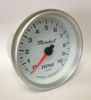 Marshall 5" In Dash Tach 0-10000 RPM Tachometer with White Dial (2253)