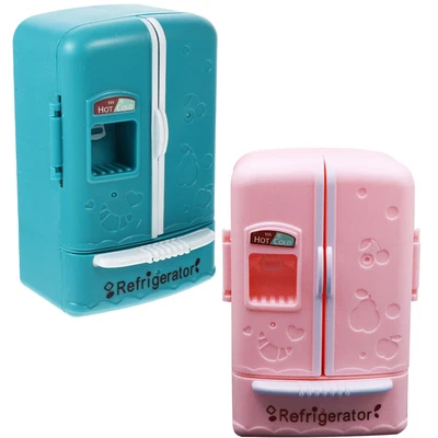 2 Pcs Refrigerator Model Doll Accessories Pram Pet Mini Toys Kids