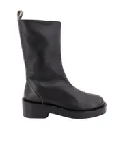 Courrèges Zip Detailed Round Toe Ankle Boots 41 Black