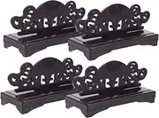 HEALEEP 4pcs Decorative Folding Fan Stand Base Elegant Display Holder for Japanese Chinese Hand Fans Stylish Home Decor Sturdy Construction for Stability