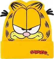 [Concept One] Garfield Beanie Hat, Peruvian Winter Knit Cap with 3D Cat Ears and Tassels