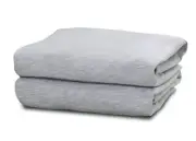 FITTED BED SHEET Knit Jersey Cotton with Deep Pocket Grey Twin XL 39x80 CRESCENT
