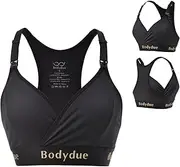 [Bodydue] Abso Maternity Bra Nursing Pad Free Soft Band Black Gold
