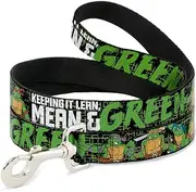 Buckle-Down"Classic TMNT Group Pose6/KEEPING IT Lean, Mean & Green Black/Green/White" Pet Leash, 6'-1/2"