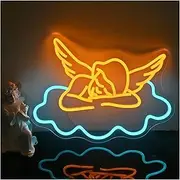 Sign Lamp SleepAngel Neon Sign USB Powered Dimmable Light for Bedroom Bar Party Wall Light Up Signs Decoration 20cm×40cm
