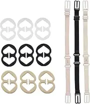 GYTHTPZR Adjustable Underwear Straps 12Pcs Bra Extender Rows Elastic Bra Band Hook Strap Extensions Spacing Bra Extender Strap Bra Straps for Women
