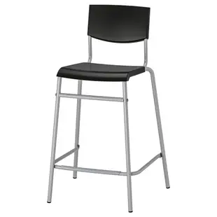 北歐工業風格經典IKEA宜家STIG吧台椅附靠背餐椅工作椅休閒椅/可疊收納/黑/二手八成新/一張$390/四張$1500