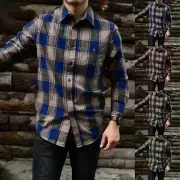 Casual Men's Plaid Shirt with Soft Button Down Collar for a Comfortable Fit