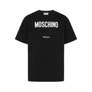 [Moschino] Moschino Logo-print Crew-neck T-shirt M BLACK/WHITE