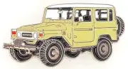 Landcruiser FJ40-BJ40 SWB Winch Wagon, beige lapel/hat pin badge C031202