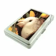 Spring Tulip Bunny Cigarette Case with Built in Lighter Metal Wallet