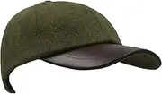 [Walker and Hawkes] Derby Tweed Waterproof Duncan Baseball Cap w/Leather Peak - One-Size