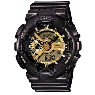 CASIO卡西歐 G-SHOCK 變形金剛酷黑金重型個性錶-黑51.2mm (GA-110GB-1A)