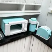 House Dollhouse Microwave Oven Miniature Bread Machine Scene Model Mini Kettle