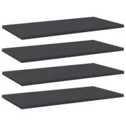 4 Pc Bookshelf Board Set Grey Chipboard Replacement Bookcase Shelf Panel 60x30cm
