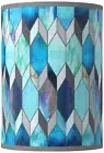 Cylinder Giclee Lamp Shade Blue Tiffany Small 8x8x11 Spider with Harp and Finial