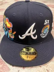 DS NEW ERA MLB ATLANTA BRAVES GROOVY FITTED SZ 7 1/2 supreme snap world series
