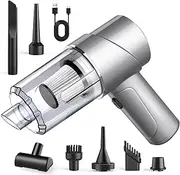 Handheld Vacuum Cleaner with 13000 Pa & 7 Accessories, High Power Suction & USB Rechargeable Portable Cordless Vacuum Cleaner, Car Hoover for Pet Hair, Car, Cushions, Home, Office and Kitchen