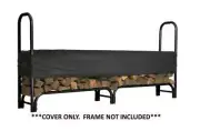 96" Black Polyester Fabric Firewood Log Stack Sliding Adjustable Half Cover