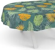 Oilcloth Tablecloth Washable Wax Tablecloth Garden Tablecloth Round Oval Square Oval 180 x 140 cm Cut Edge Jungle