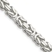 22 Inch Sterling Silver 7.5mm Byzantine Chain