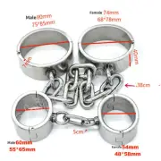 4CM Heavy Duty 100% Stainless Steel Hand Cuffs Ankle Binding