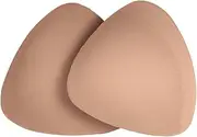 [BRELESE] Double Sticky Push-up Bra Inserts | Self-Adhesive | Both-Sides Sticky | Reusable Sticky Breast Pads for Bikini Top | Sports Bra | Wedding Dress Bra | Extra Boost Bra, Tan, A