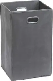 Foldable Closet Laundry Hamper Basket Dark Grey