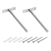 2Pcs 6 Inch Wall Mounting Floating Shelf Bracket Blind Shelf Support, Silver
